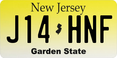 NJ license plate J14HNF