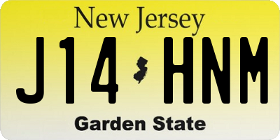 NJ license plate J14HNM
