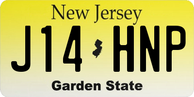 NJ license plate J14HNP