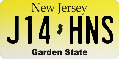 NJ license plate J14HNS