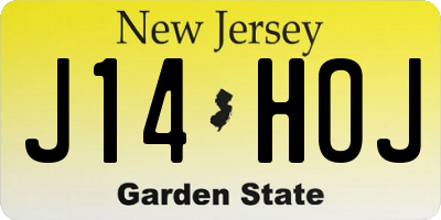NJ license plate J14HOJ