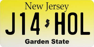 NJ license plate J14HOL
