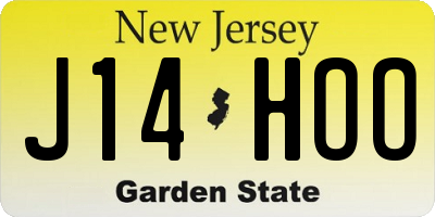 NJ license plate J14HOO