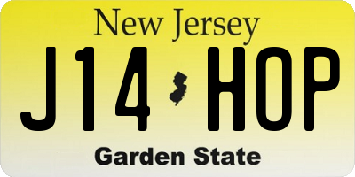 NJ license plate J14HOP