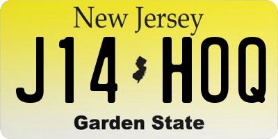 NJ license plate J14HOQ