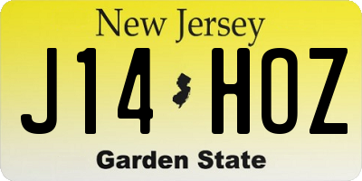 NJ license plate J14HOZ