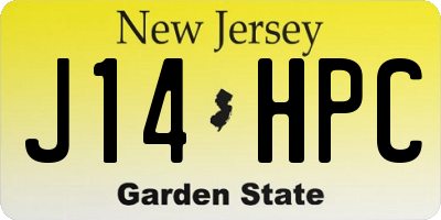 NJ license plate J14HPC