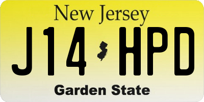 NJ license plate J14HPD