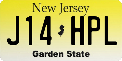 NJ license plate J14HPL