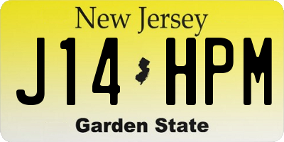 NJ license plate J14HPM