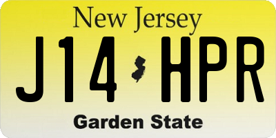 NJ license plate J14HPR
