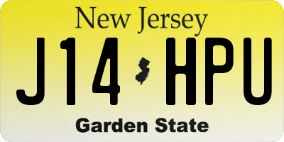 NJ license plate J14HPU