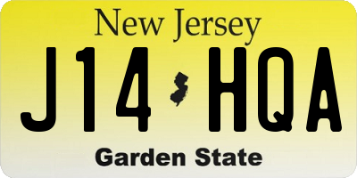 NJ license plate J14HQA