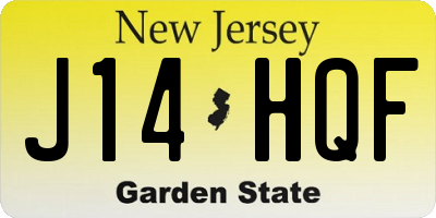 NJ license plate J14HQF