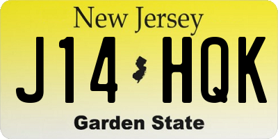 NJ license plate J14HQK