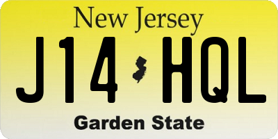 NJ license plate J14HQL