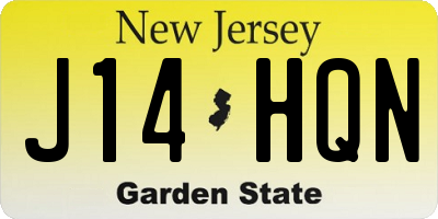 NJ license plate J14HQN