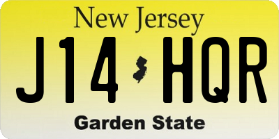 NJ license plate J14HQR