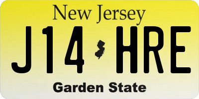 NJ license plate J14HRE