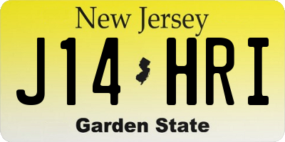 NJ license plate J14HRI