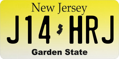 NJ license plate J14HRJ