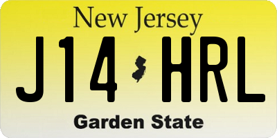 NJ license plate J14HRL