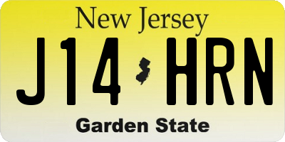 NJ license plate J14HRN