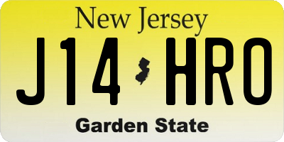 NJ license plate J14HRO