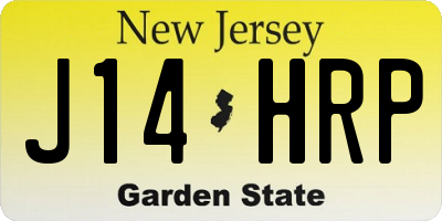 NJ license plate J14HRP