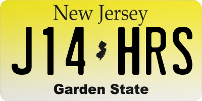 NJ license plate J14HRS
