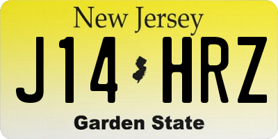 NJ license plate J14HRZ
