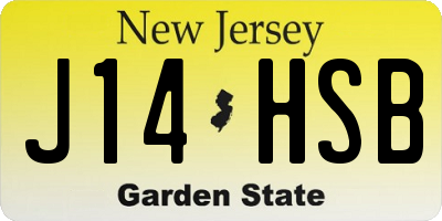 NJ license plate J14HSB