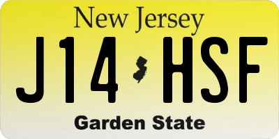 NJ license plate J14HSF