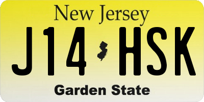 NJ license plate J14HSK