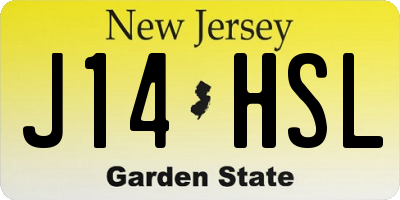 NJ license plate J14HSL