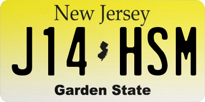 NJ license plate J14HSM