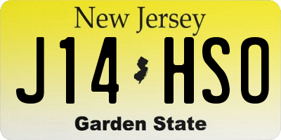 NJ license plate J14HSO