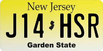 NJ license plate J14HSR