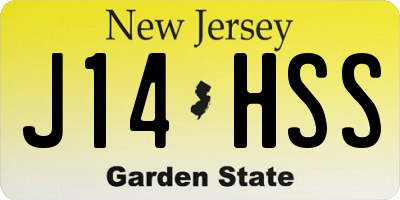 NJ license plate J14HSS