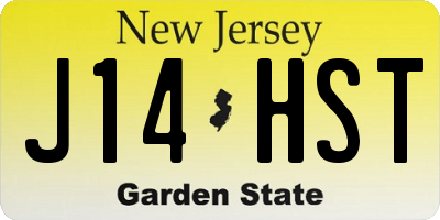 NJ license plate J14HST