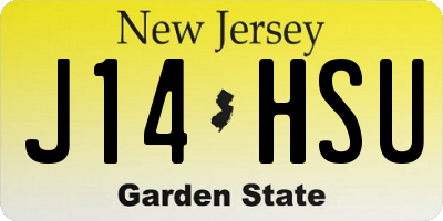 NJ license plate J14HSU