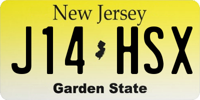 NJ license plate J14HSX