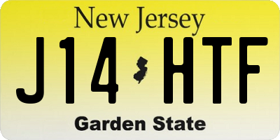 NJ license plate J14HTF