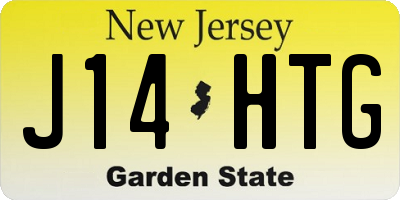 NJ license plate J14HTG