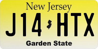NJ license plate J14HTX