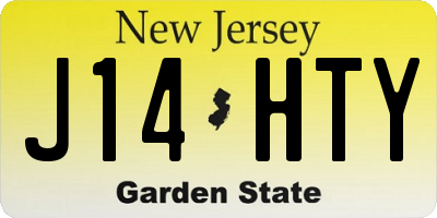 NJ license plate J14HTY