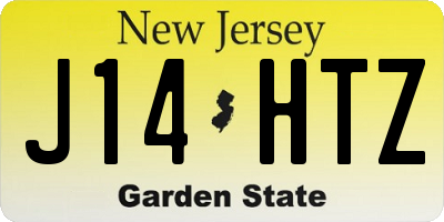 NJ license plate J14HTZ