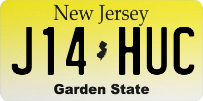 NJ license plate J14HUC