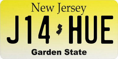 NJ license plate J14HUE