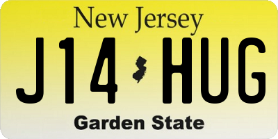 NJ license plate J14HUG